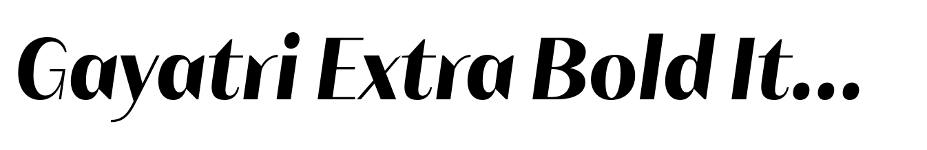 Gayatri Extra Bold Italic